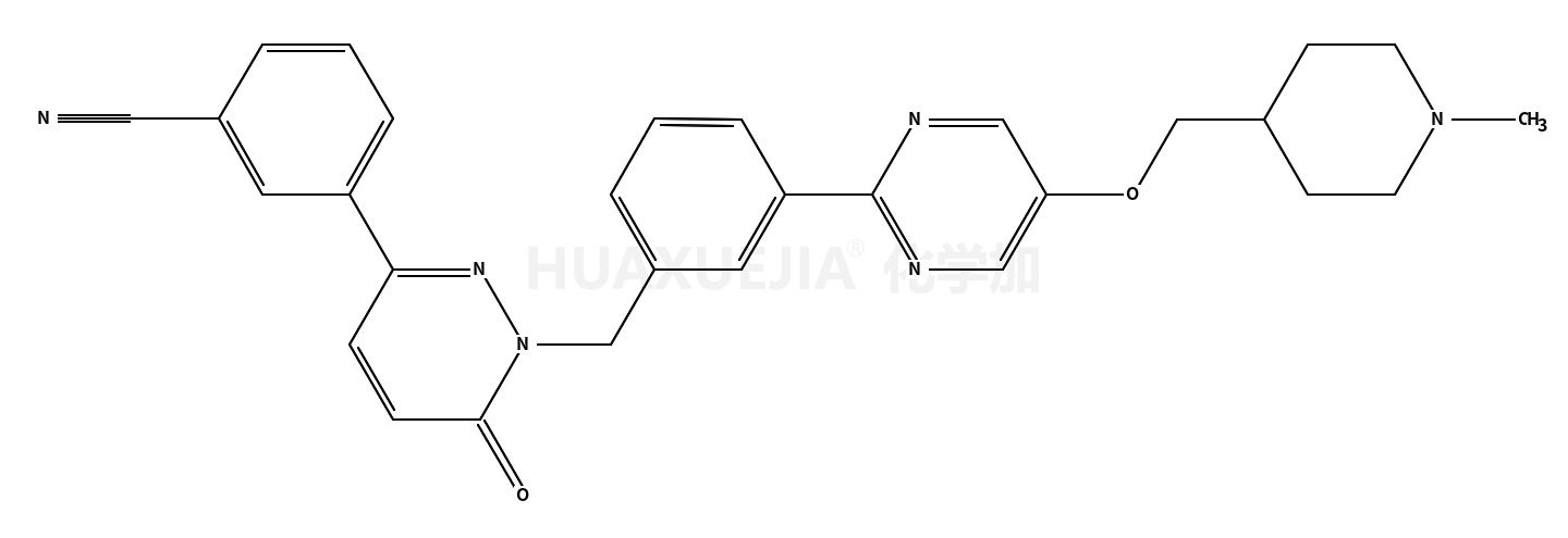 3-[1-[[3-[5-[(1-methylpiperidin-4-yl)methoxy]pyrimidin-2-yl]phenyl]methyl]-6-oxopyridazin-3-yl]benzonitrile