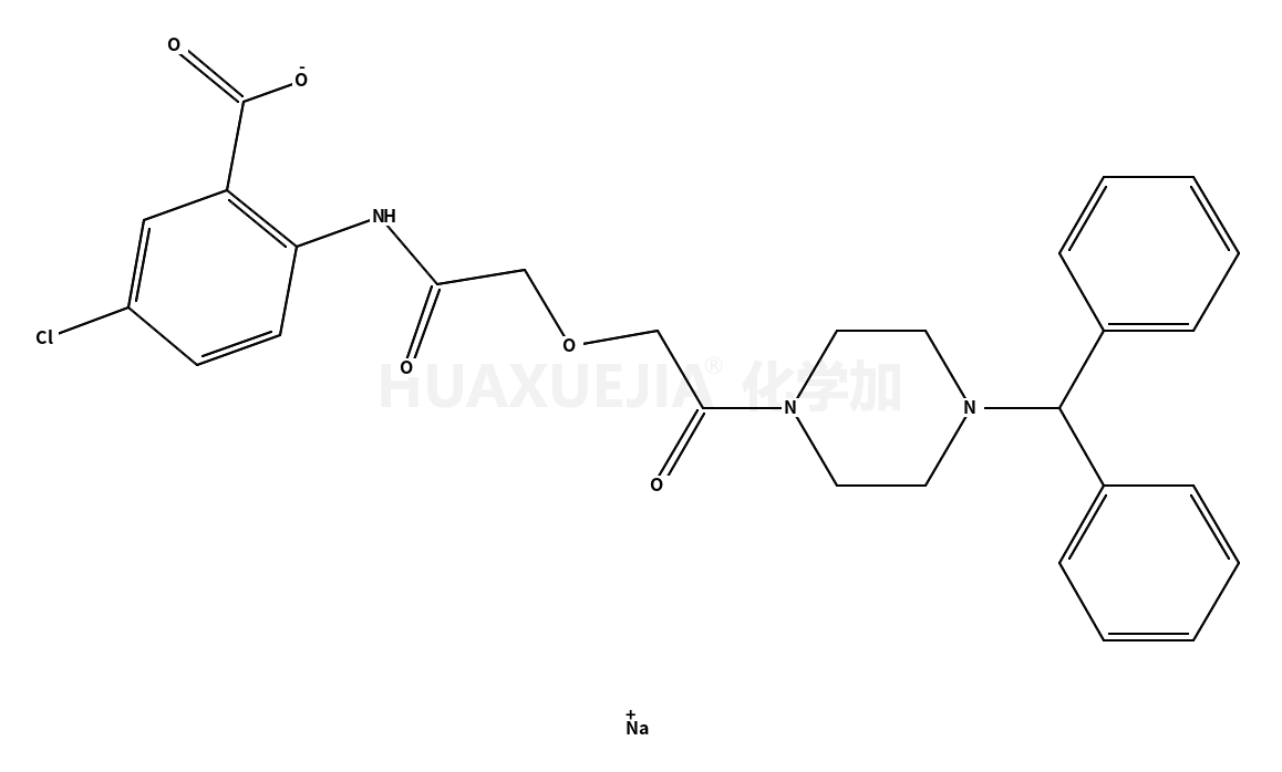 sodium 5-chloro-2-[({2-[4-(diphenylmethyl)piperazin-1-yl]-2-oxoethoxy}acetyl)amino]benzoate