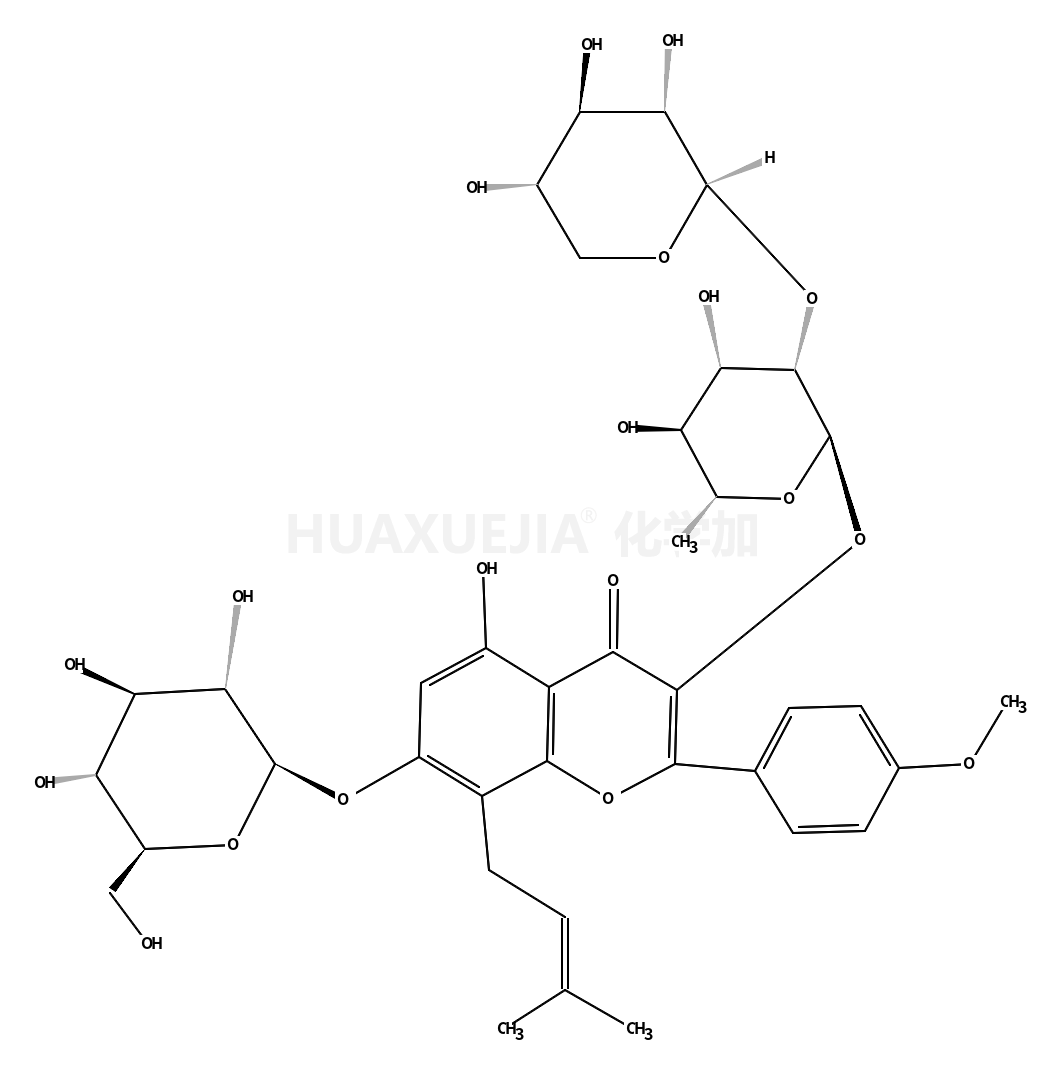 3-[(2S,3R,4R,5R,6S)-4,5-dihydroxy-6-methyl-3-[(2S,3R,4S,5R)-3,4,5-trihydroxyoxan-2-yl]oxyoxan-2-yl]oxy-5-hydroxy-2-(4-methoxyphenyl)-8-(3-methylbut-2-enyl)-7-[(2S,3R,4S,5S,6R)-3,4,5-trihydroxy-6-(hydroxymethyl)oxan-2-yl]oxychromen-4-one