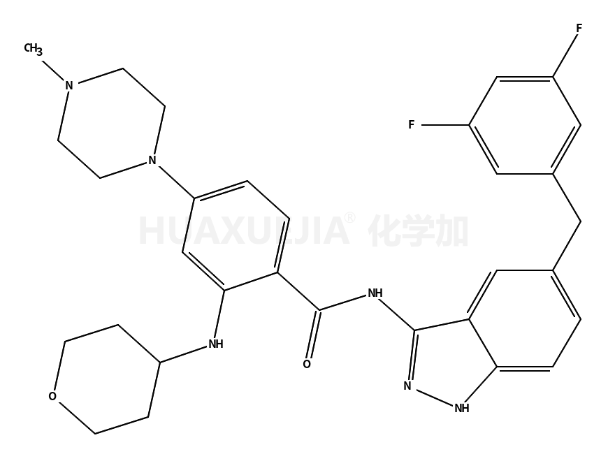 N-(5-(3,5-difluorobenzyl)-1H-indazol-3-yl)-4-(4-methylpiperazin-1-yl)-2-(tetrahydro-2H-pyran-4-ylamino)benzamide