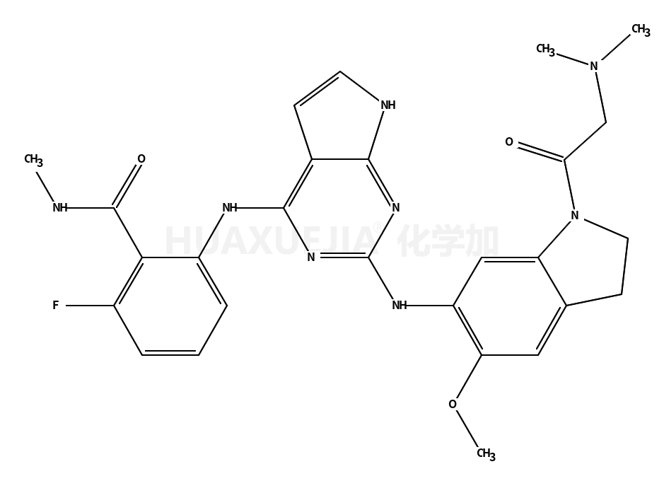 2-[[2-[[1-[(二甲基氨基)乙酰基]-5-(甲氧基)-2,3-二氢-1H-吲哚-6-基]氨基]-7H-吡咯并[2,3-d]嘧啶-4-基]氨基]-6-氟-N-甲基苯甲酰胺