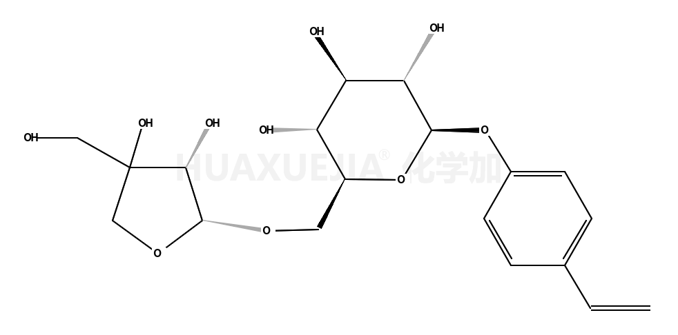 4-Vinylphenyl 6-O-[(2R,3R,4R)-3,4-dihydroxy-4-(hydroxymethyl)tetr ahydro-2-furanyl]-β-D-glucopyranoside