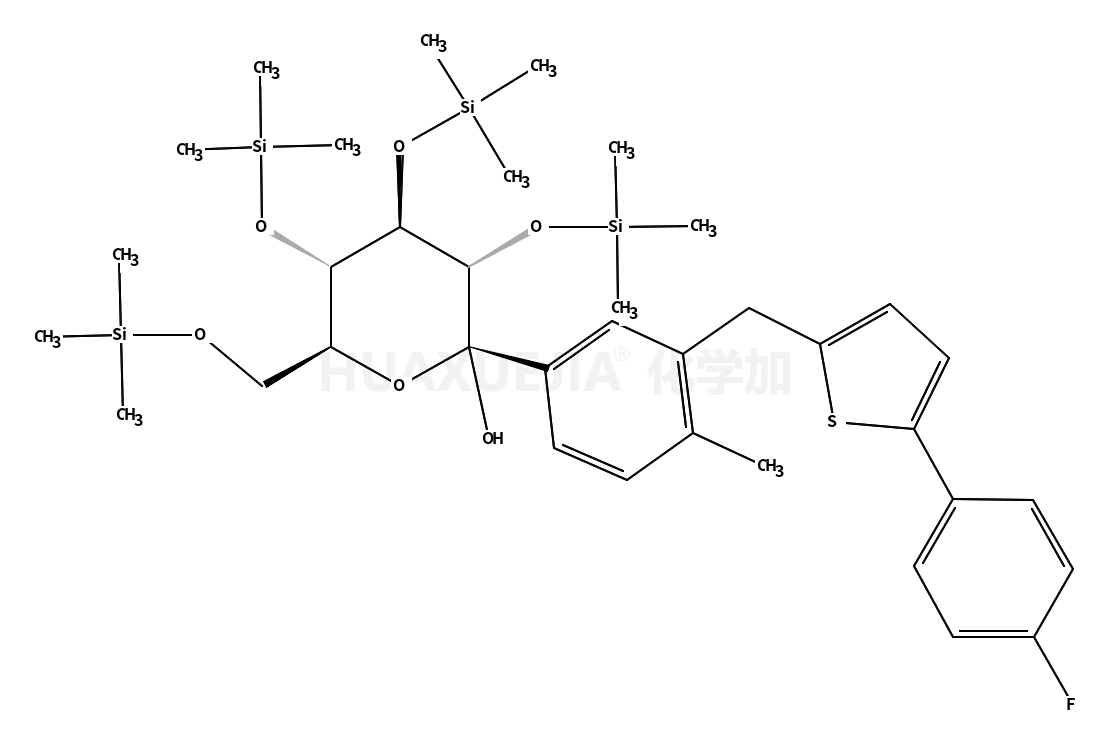 2-{3-[[5-(4-氟苯基)-2-噻吩基]甲基]-4-甲基苯基}-3,4,5-三-三甲硅氧基-6-三甲基硅氧基甲基-四氢-2H-吡喃-2-醇