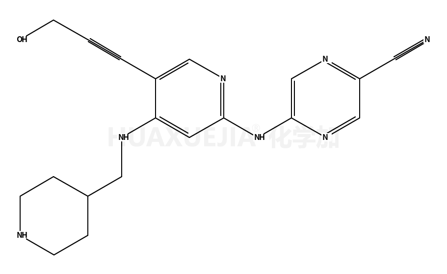 5-[[5-(3-hydroxyprop-1-ynyl)-4-(piperidin-4-ylmethylamino)pyridin-2-yl]amino]pyrazine-2-carbonitrile