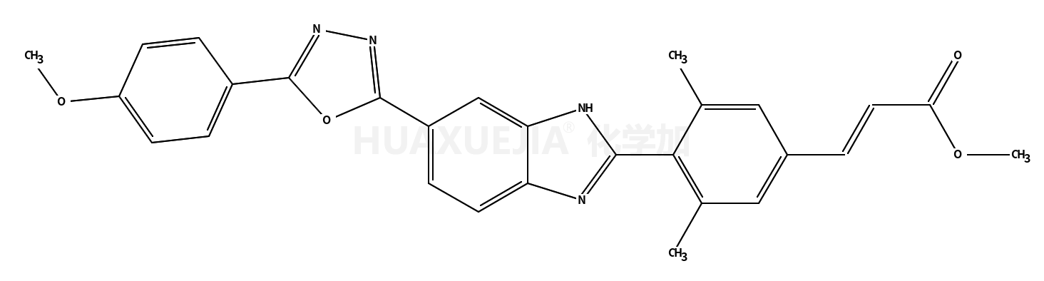 methyl (Z)-3-(4-(6-(5-(4-methoxyphenyl)-1,3,4-oxadiazol-2-yl)-1H-benzo[d]imidazol-2-yl)-3,5-dimethylphenyl)acrylate