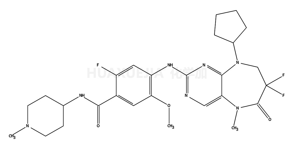 4-[(9-cyclopentyl-7,7-difluoro-5-methyl-6-oxo-8H-pyrimido[4,5-b][1,4]diazepin-2-yl)amino]-2-fluoro-5-methoxy-N-(1-methylpiperidin-4-yl)benzamide