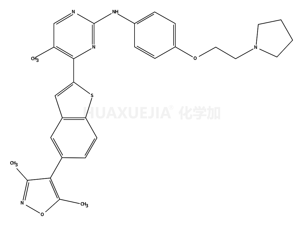 4-(5-(3,5-二甲基异噁唑-4-基)苯并[b]噻吩-2-基)-5-甲基-N-(4-(2-(吡咯烷-1-基)乙氧基)苯基)嘧啶-2-胺