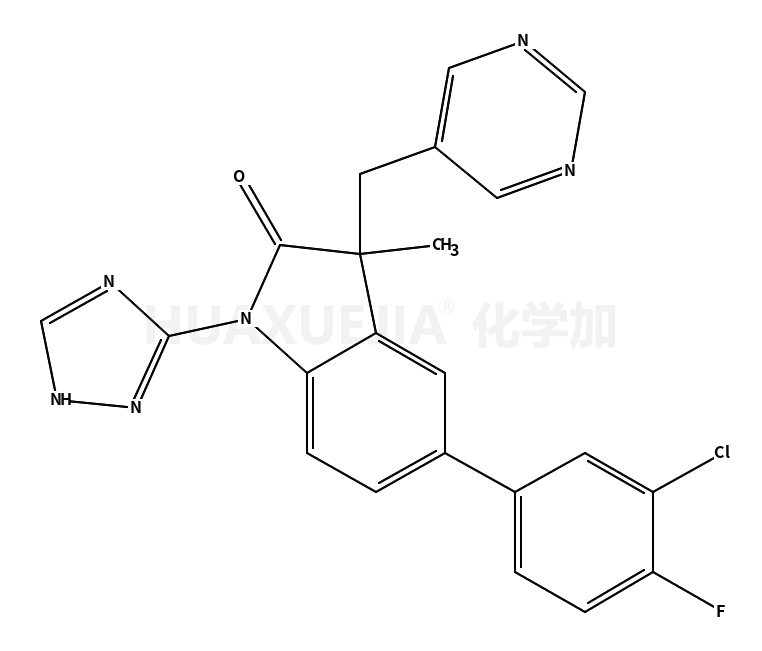5-(3-氯-4-氟苯基)-3-甲基-3-(嘧啶-5-甲基)-1-(1H-1,2,4-噻唑-3-基)吲哚啉-2-酮