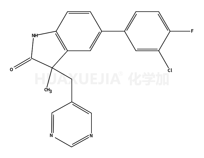 5-(3-氯-4-氟苯基)-1,3-二氢-3-甲基-3-(5-嘧啶甲基)-2H-吲哚-2-酮