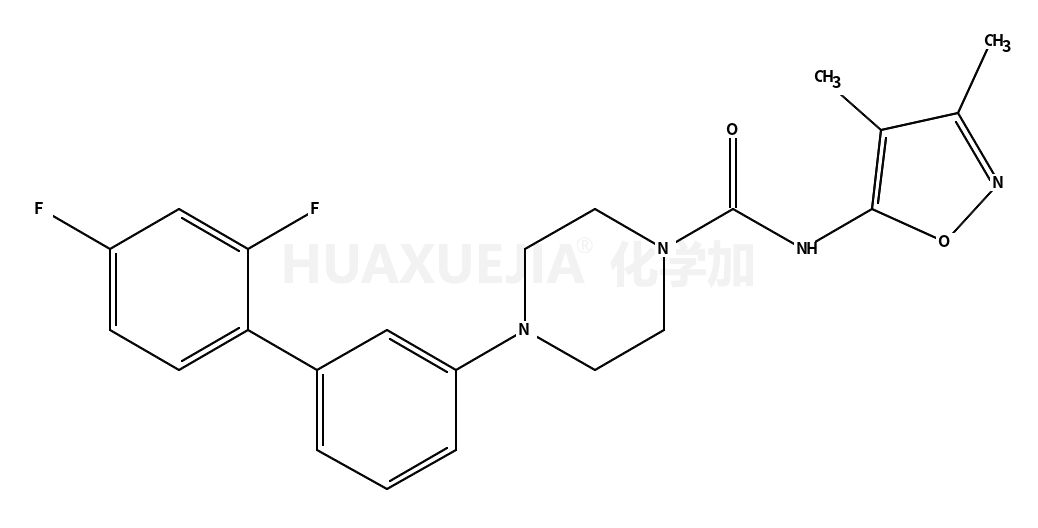 • 1-Piperazinecarboxamide, 4-(2',4'-difluoro[1,1'-biphenyl]-3-yl)-N-(3,4-dimethyl-5-isoxazolyl)-