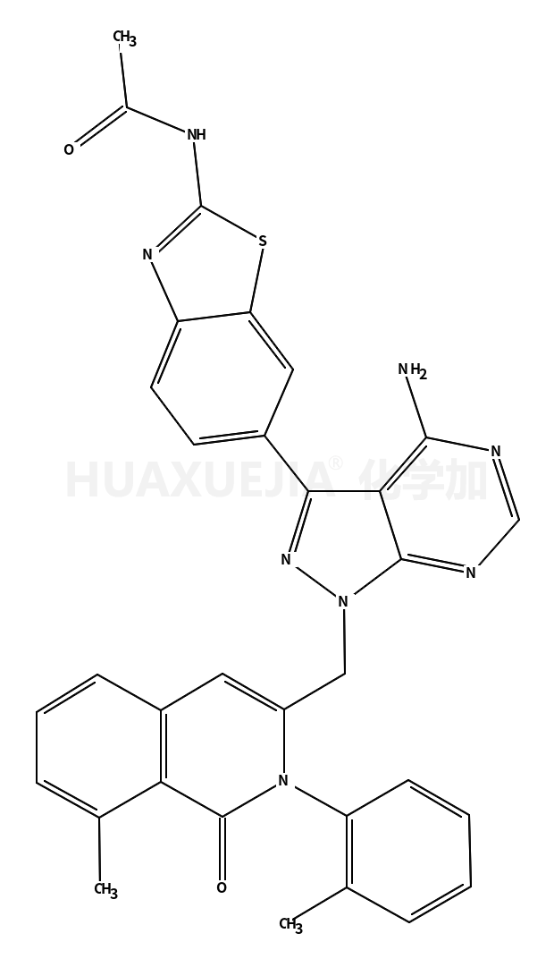 N-[6-[4-amino-1-[[8-methyl-2-(2-methylphenyl)-1-oxoisoquinolin-3-yl]methyl]pyrazolo[3,4-d]pyrimidin-3-yl]-1,3-benzothiazol-2-yl]acetamide