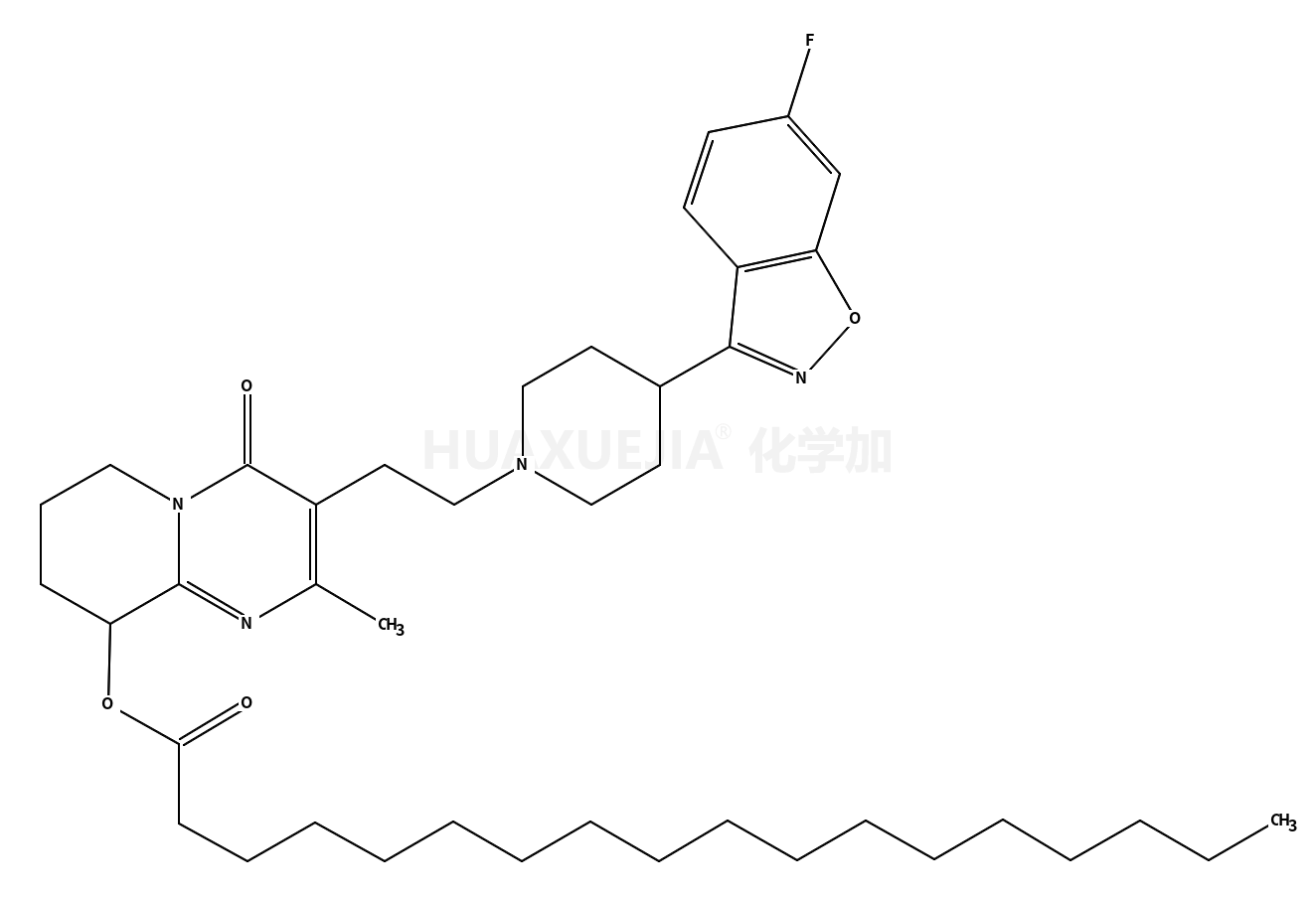 Octadecanoic Acid 3-[2-[4-(6-Fluoro-1,2-benzisoxazol-3-yl)-1-piperidinyl]ethyl]-6,7,8,9-tetrahydro-2-methyl-4-oxo-4H-pyrido[1,2-a]pyrimidin-9-yl Ester