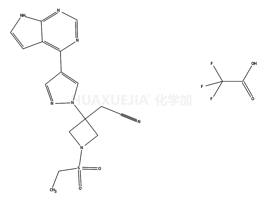 {1-(ethylsulfonyl)-3-[4-(7H-pyrrolo[2,3-d]pyrimidin-4-yl)-1H-pyrazol-1-yl]azetidin-3-yl}acetonitrile trifluoroacetate