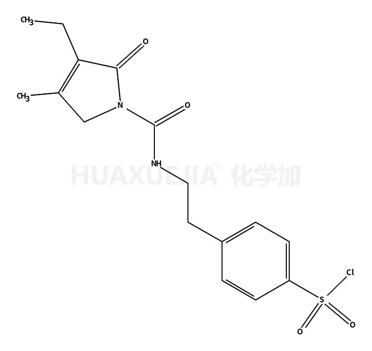 4-[2-[(4-乙基-3-甲基-5-氧代-2H-吡咯-1-羰基)氨基]乙基]苯磺酰氯