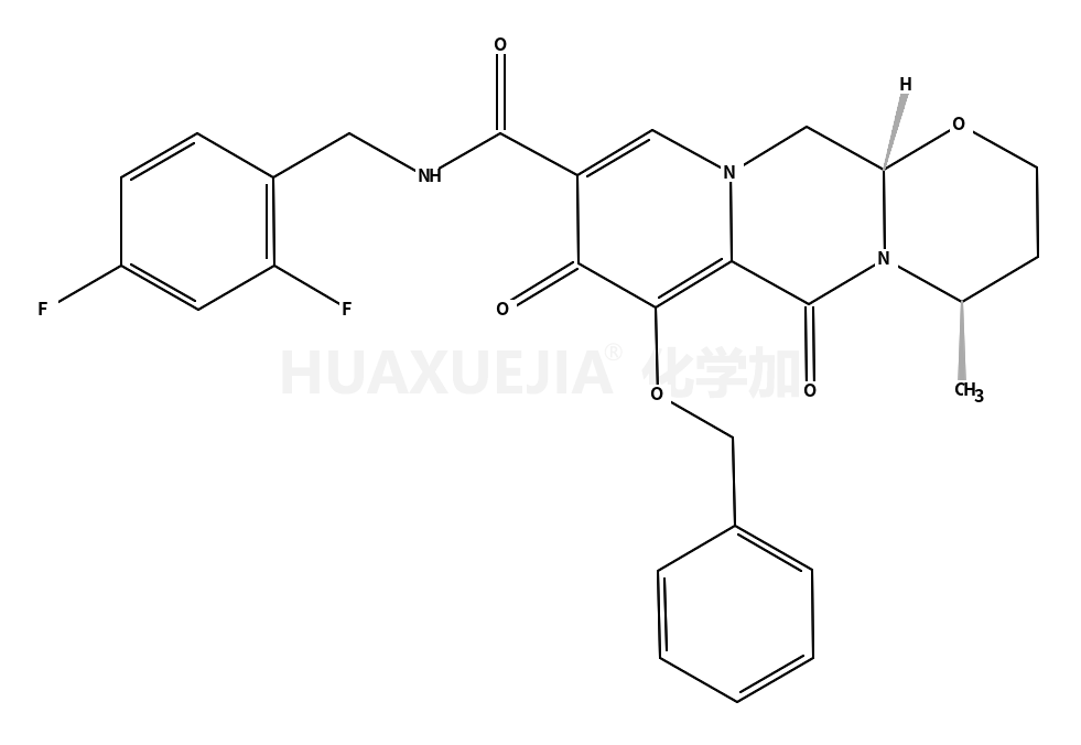 2H-​Pyrido[1',​2':4,​5]​pyrazino[2,​1-​b]​[1,​3]​oxazine-​9-​carboxamide, N-​[(2,​4-​difluorophenyl)​methyl]​-​3,​4,​6,​8,​12,​12a-​hexahydro-​4-​methyl-​6,​8-​dioxo-​7-​(phenylmethoxy)​-​, (4R,​12aS)​-
