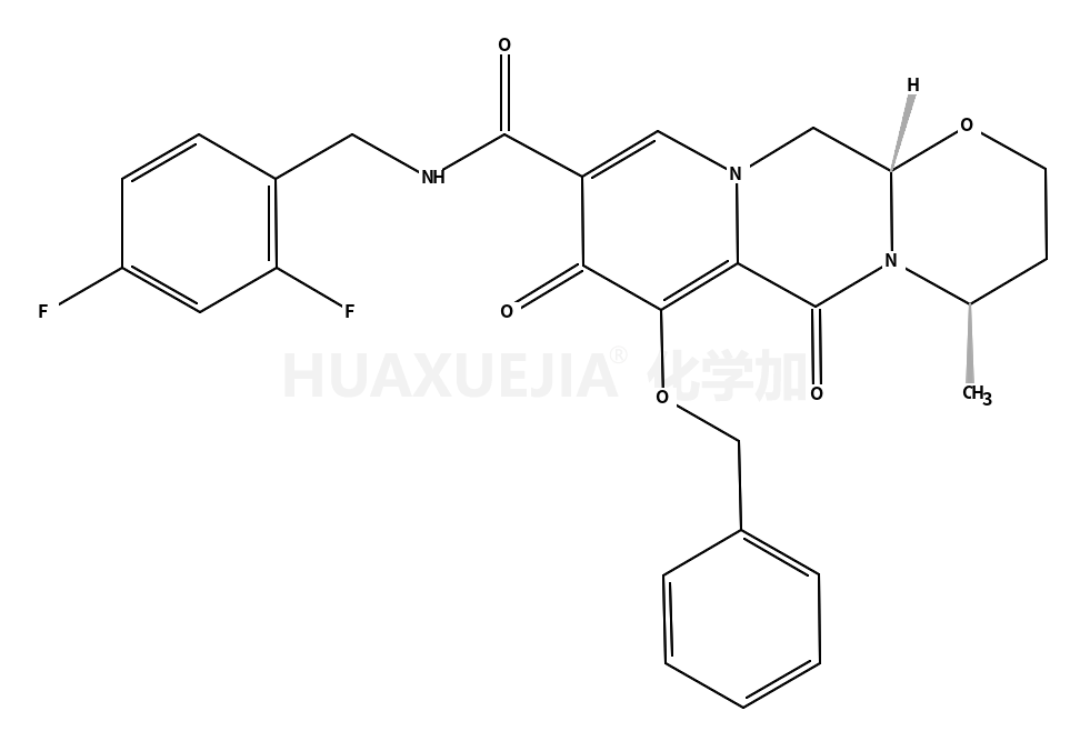 2H-?Pyrido[1',?2':4,?5]?pyrazino[2,?1-?b]?[1,?3]?oxazine-?9-?carboxamide, N-?[(2,?4-?difluorophenyl)?methyl]?-?3,?4,?6,?8,?12,?12a-?hexahydro-?4-?methyl-?6,?8-?dioxo-?7-?(phenylmethoxy)?-?, (4R,?12aS)?-