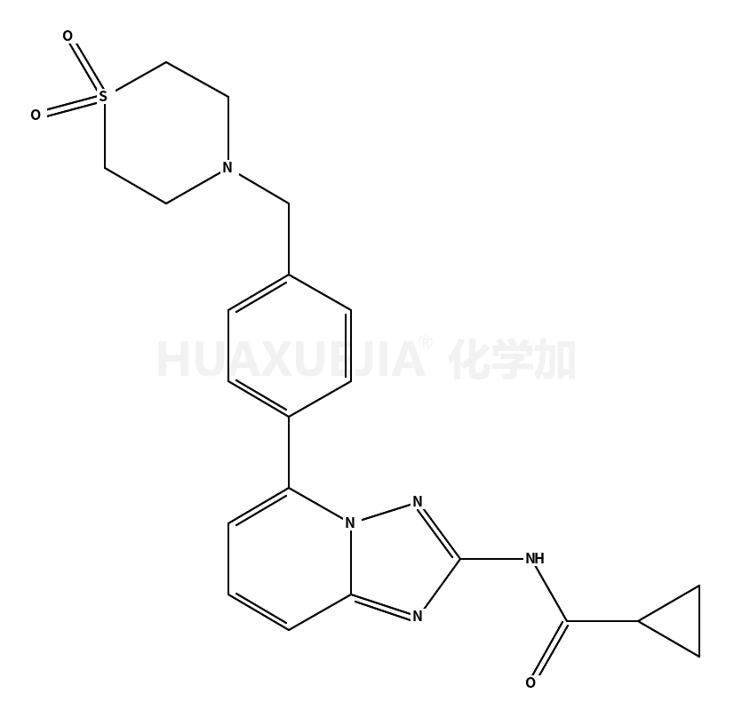 N-[5-[4-[(1,1-dioxo-1,4-thiazinan-4-yl)methyl]phenyl]-[1,2,4]triazolo[1,5-a]pyridin-2-yl]cyclopropanecarboxamide