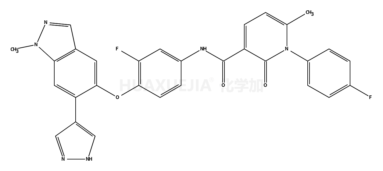 N-[3-fluoro-4-[1-methyl-6-(1H-pyrazol-4-yl)indazol-5-yl]oxyphenyl]-1-(4-fluorophenyl)-6-methyl-2-oxopyridine-3-carboxamide