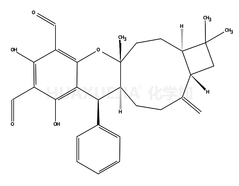 (2aR,4aR,10S,10aS,13aS)-7,9-Dihydroxy-2,2,4a-trimethyl-13-methyle ne-10-phenyl-1,2,2a,3,4,4a,10,10a,11,12,13,13a-dodecahydrocyclobu ta[6,7]cyclonona[1,2-b]chromene-6,8-dicarbaldehyde