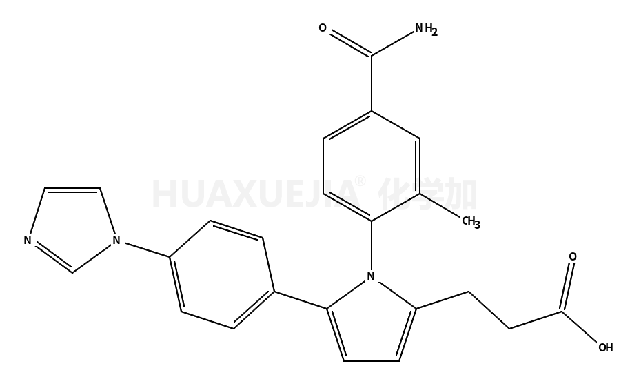 3-[1-(4-carbamoyl-2-methylphenyl)-5-(4-imidazol-1-ylphenyl)pyrrol-2-yl]propanoic acid