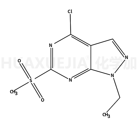4-chloro-1-ethyl-6-(methylsulfonyl)-1H-pyrazolo[3,4-d]pyrimidine