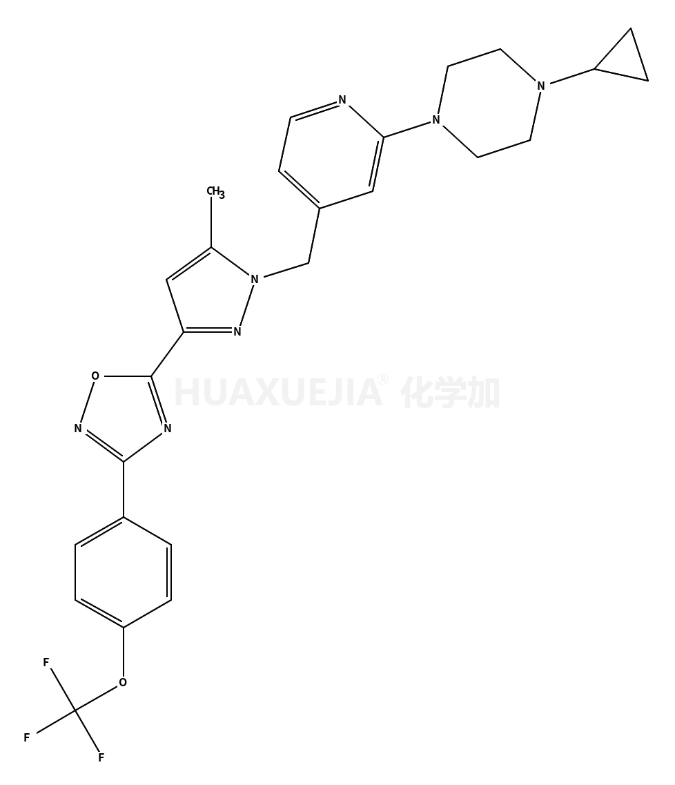 1-cyclopropyl-4-{4-[(5-methyl-3-{3-[4-(trifluoromethoxy)phenyl]-1,2,4-oxadiazol-5-yl}-1H-pyrazol-1-yl)methyl]pyridin-2-yl}piperazine