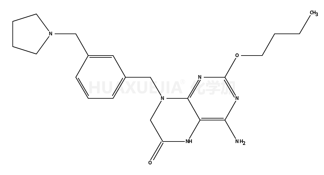4-amino-2-butoxy-8-[[3-(pyrrolidin-1-ylmethyl)phenyl]methyl]-5,7-dihydropteridin-6-one