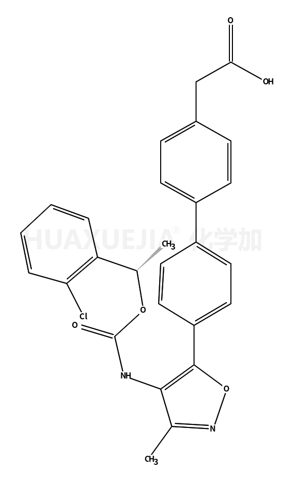 2-[4-[4-[4-[[(1R)-1-(2-chlorophenyl)ethoxy]carbonylamino]-3-methyl-1,2-oxazol-5-yl]phenyl]phenyl]acetic acid