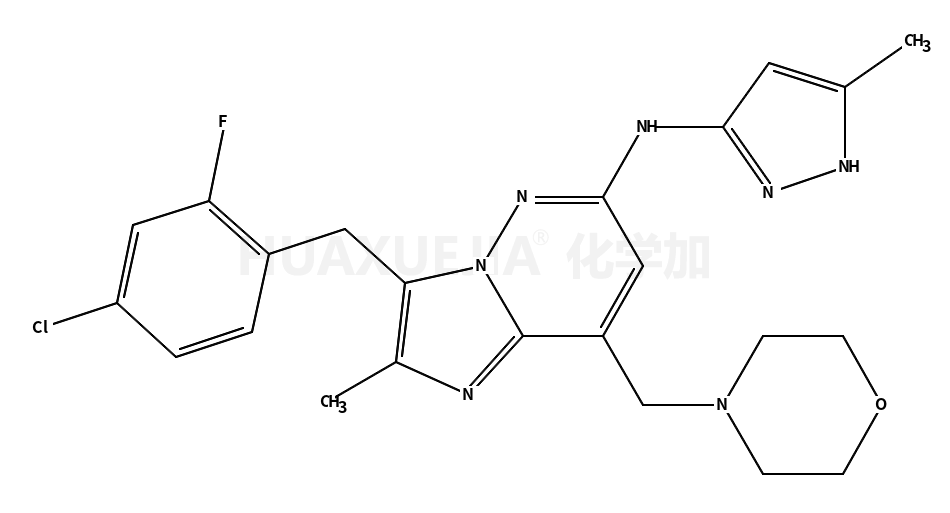 3-(4-氯-2-氟苄基)-2-甲基-N-(3-甲基-1H-吡唑-5-基)-8-(吗啉甲基)咪唑并[1,2-b]吡嗪-6-胺