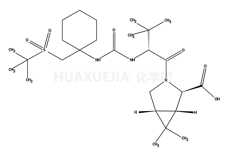 (1R,2S,5S)-6,6-Dimethyl-3-{3-methyl-N-[(1-{[(2-methyl-2-propanyl) sulfonyl]methyl}cyclohexyl)carbamoyl]-L-valyl}-3-azabicyclo[3.1.0 ]hexane-2-carboxylic acid