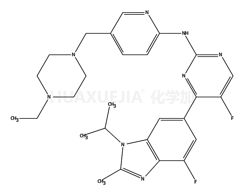 N-[5-[(4-乙基-1-哌嗪基)甲基]-2-吡啶基]-5-氟-4-[4-氟-2-甲基-1-异丙基-1H-苯并咪唑-6-基]-2-嘧啶胺