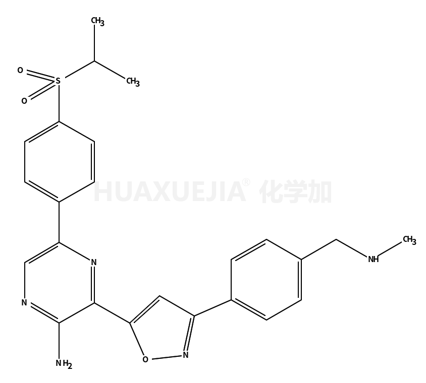 3-[3-[4-[(Methylamino)methyl]phenyl]-5-isoxazolyl]-5-[4-[(1-methylethyl)sulfonyl]phenyl]-2-pyrazinamine