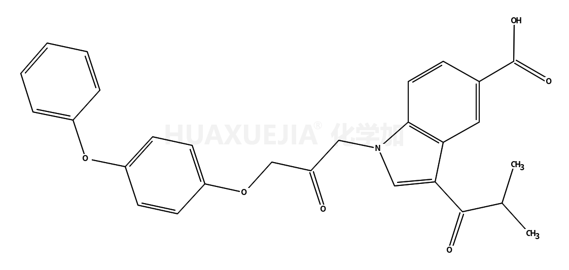 3-(2-甲基-1-氧代丙基)-1-[2-氧代-3-(4-苯氧基苯氧基)丙基]-1H-吲哚-5-羧酸
