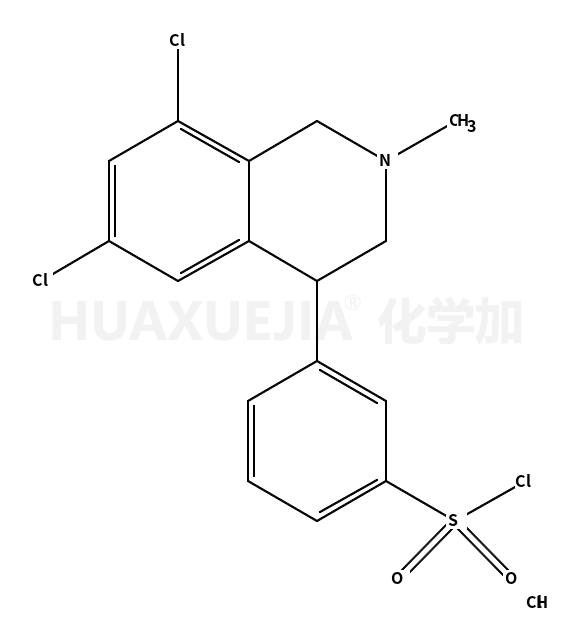 Benzenesulfonyl chloride, 3-(6,8-dichloro-1,2,3,4-tetrahydro-2-methyl-4-isoquinolinyl)-, hydrochloride (1:1)
