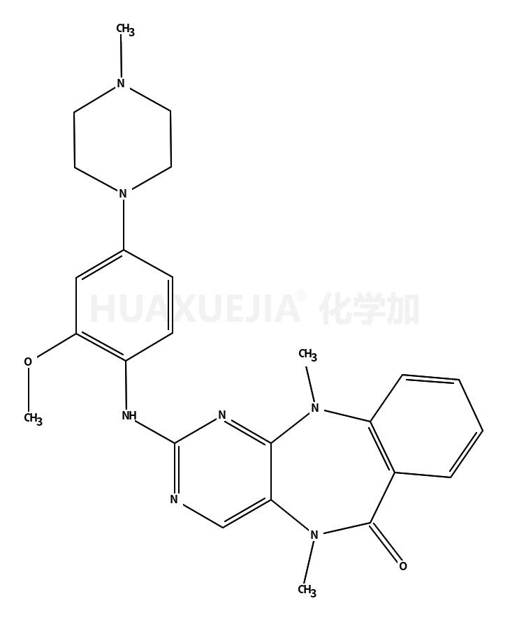 2-{[2-Methoxy-4-(4-methyl-1-piperazinyl)phenyl]amino}-5,11-dimeth yl-5,11-dihydro-6H-pyrimido[4,5-b][1,4]benzodiazepin-6-one