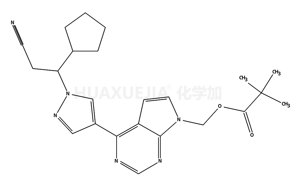 (4-(1-(2-cyano-1-cyclopentylethyl)-1H-pyrazol-4-yl)-7H-pyrrolo[2,3-d]pyrimidin-7-yl)methyl pivalate