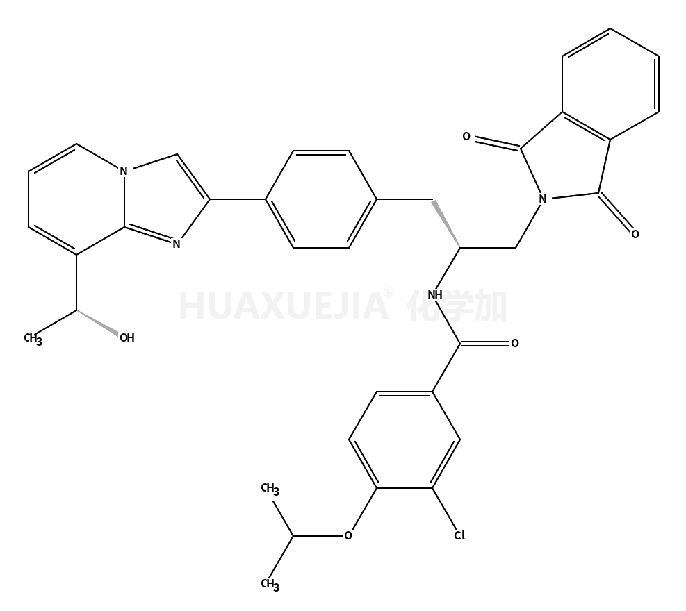 3-Chloro-N-[(2S)-1-(1,3-dioxo-1,3-dihydro-2H-isoindol-2-yl)-3-(4- {8-[(1S)-1-hydroxyethyl]imidazo[1,2-a]pyridin-2-yl}phenyl)-2-prop anyl]-4-isopropoxybenzamide