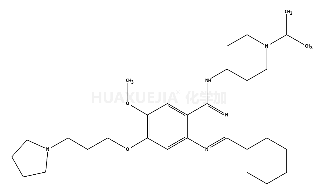 2-cyclohexyl-6-methoxy-N-(1-propan-2-ylpiperidin-4-yl)-7-(3-pyrrolidin-1-ylpropoxy)quinazolin-4-amine