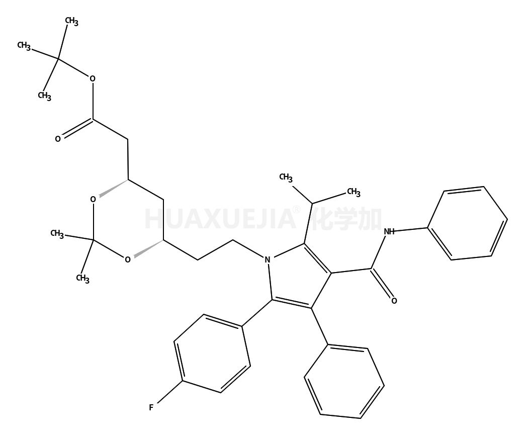 阿托伐他汀中間體L-1,4R-cis)-6-[2-[2-(4-氟苯基)-5-(1-異丙基)-3-苯基-4-[(苯胺)羰基]-1H-吡咯-1-基]乙基]-2,2-二甲基-1,3-二氧六環(huán)-4-乙酸叔丁酯