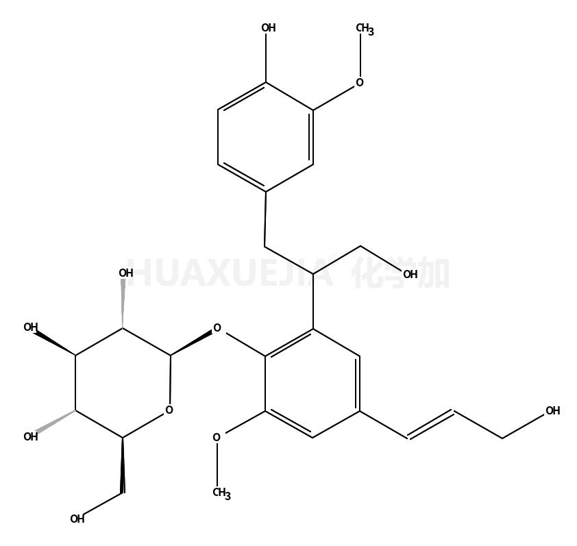 b-D-吡喃葡萄糖苷,2-[(1R)-2-羟基-1-[(4-羟基-3-甲氧苯基)甲基]乙基]-4-[(1E)-3-羟基-1-丙烯-1-基]-6-甲氧苯基