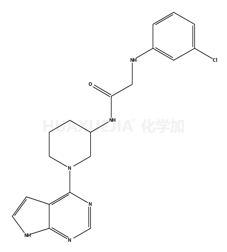 N-(1-(7H-pyrrolo[2,3-d]pyrimidin-4-yl)piperidin-3-yl)-2-(3-chlorophenylamino)acetamide
