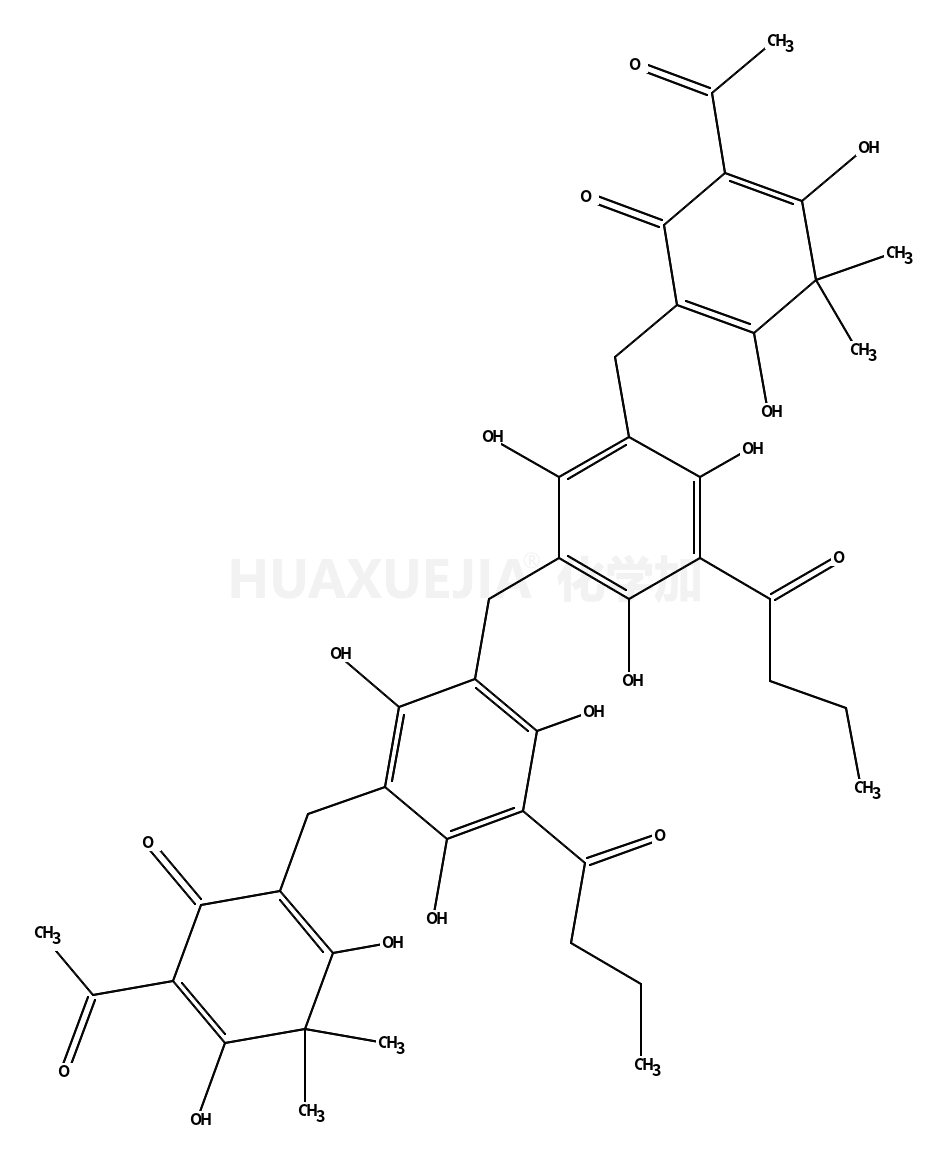 2-acetyl-4-[[3-[[3-[(5-acetyl-2,6-dihydroxy-3,3-dimethyl-4-oxocyclohexa-1,5-dien-1-yl)methyl]-5-butanoyl-2,4,6-trihydroxyphenyl]methyl]-5-butanoyl-2,4,6-trihydroxyphenyl]methyl]-3,5-dihydroxy-6,6-dimethylcyclohexa-2,4-dien-1-one