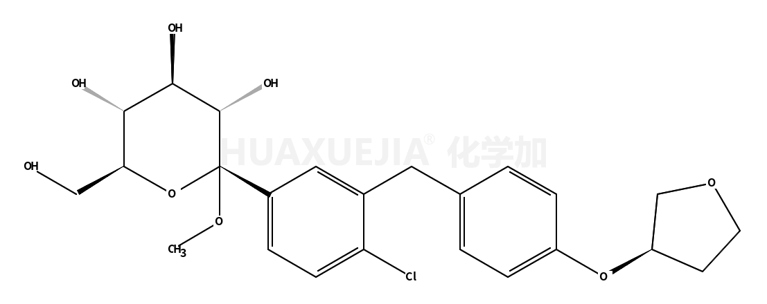 甲基 1-C-[4-氯-3-[[4-[[(3S)-四氫-3-呋喃基]氧基]苯基]甲基]苯基]-alpha-D-吡喃葡萄糖苷