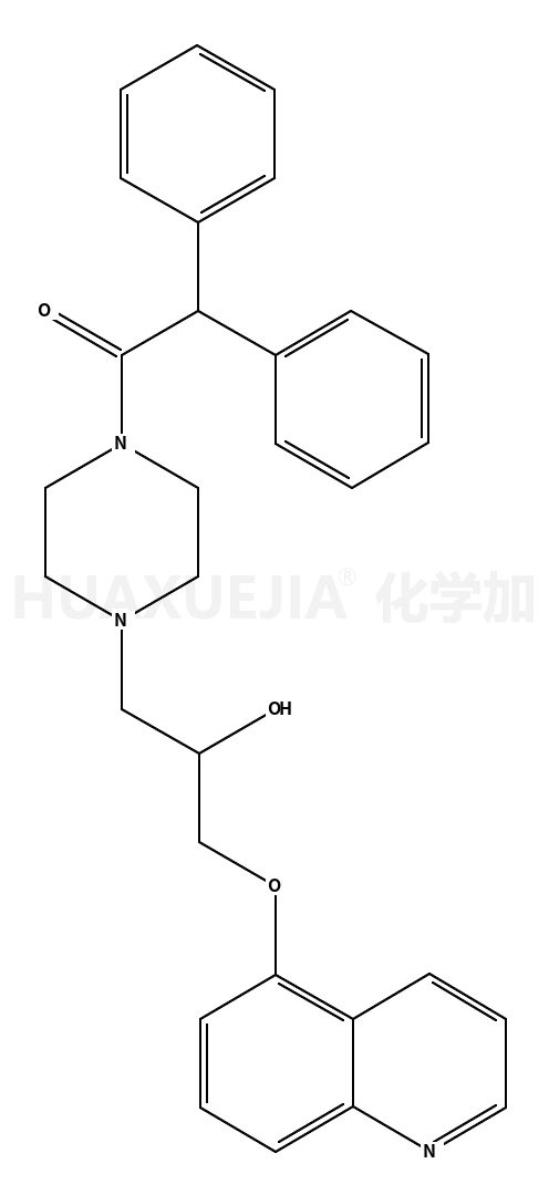 1-[4-[2-羟基-3-(5-喹啉基氧基)丙基]-1-哌嗪基]-2,2-二苯基乙酮