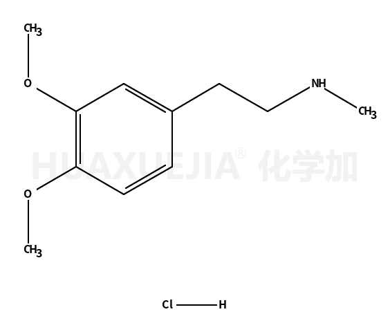 3,4-二甲氧基-N-甲基苯乙胺 盐酸盐