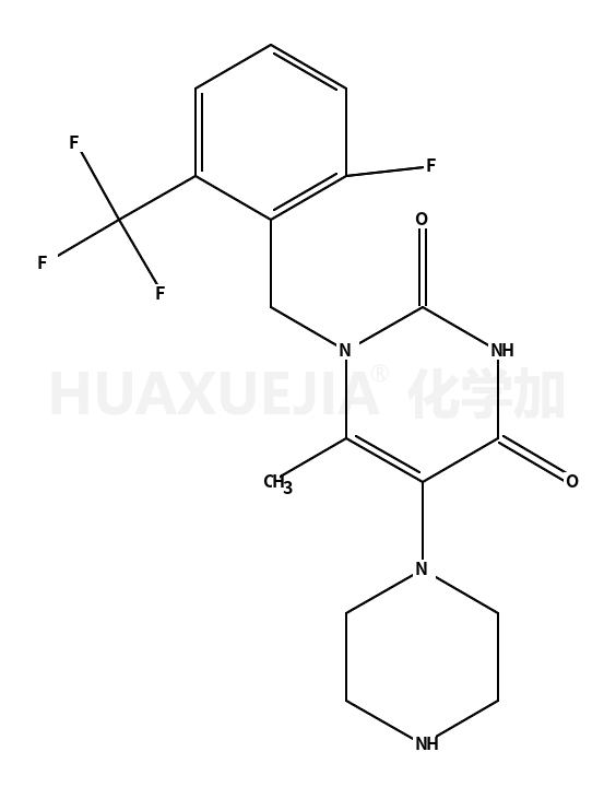 1-(2-氟-6-(三氟甲基)苄基)-6-甲基-5-(哌嗪-1-基)嘧啶-2,4(1H,3H)-二酮