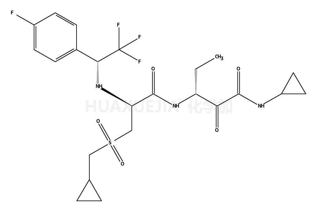 (S)-N-cyclopropyl-3-((R)-3-(cyclopropylmethylsulfonyl)-2-((S)-2,2,2-trifluoro-1-(4-fluorophenyl)ethylamino)propanamido)-2-oxopentanamide