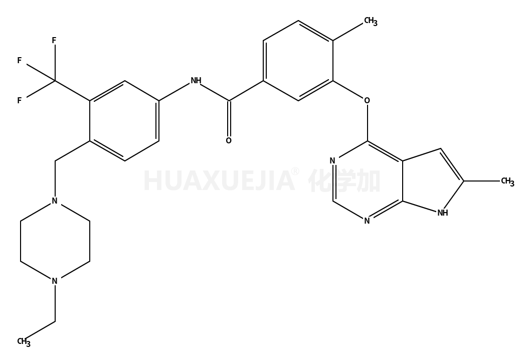 N-[4-[(4-ethylpiperazin-1-yl)methyl]-3-(trifluoromethyl)phenyl]-4-methyl-3-[(6-methyl-7H-pyrrolo[2,3-d]pyrimidin-4-yl)oxy]benzamide