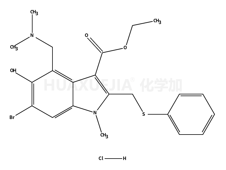 ethyl 6-bromo-4-[(dimethylamino)methyl]-5-hydroxy-1-methyl-2-(phenylsulfanylmethyl)indole-3-carboxylate,hydrochloride