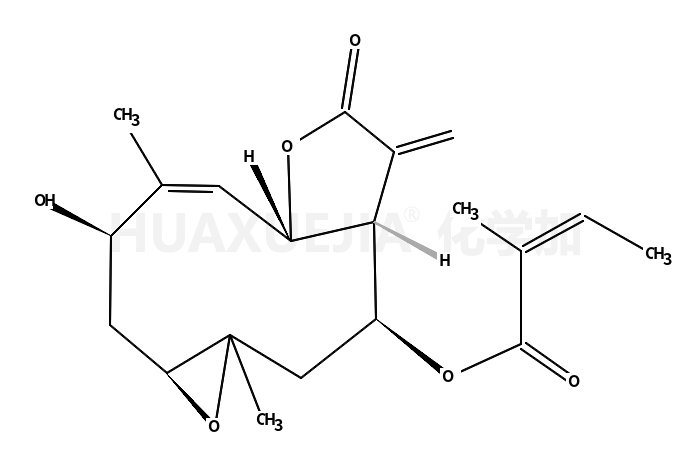 (1aR-(1aR*,3S*,4Z,5aR*,8aR*,9R*(Z),10aR*))-1a,2,3,5a,7,8,8a,9,10,10a-十氢-3-羟基-4,10a-二甲基-8-亚甲基-7-氧代环氧乙烷并(5,6)环癸(1,2-b)呋喃-9-基 2-甲基-2-丁酸酯